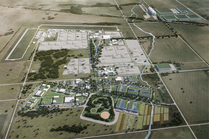 Esquisse de la future zone industrielle Villeneuve et des terrains adjacents